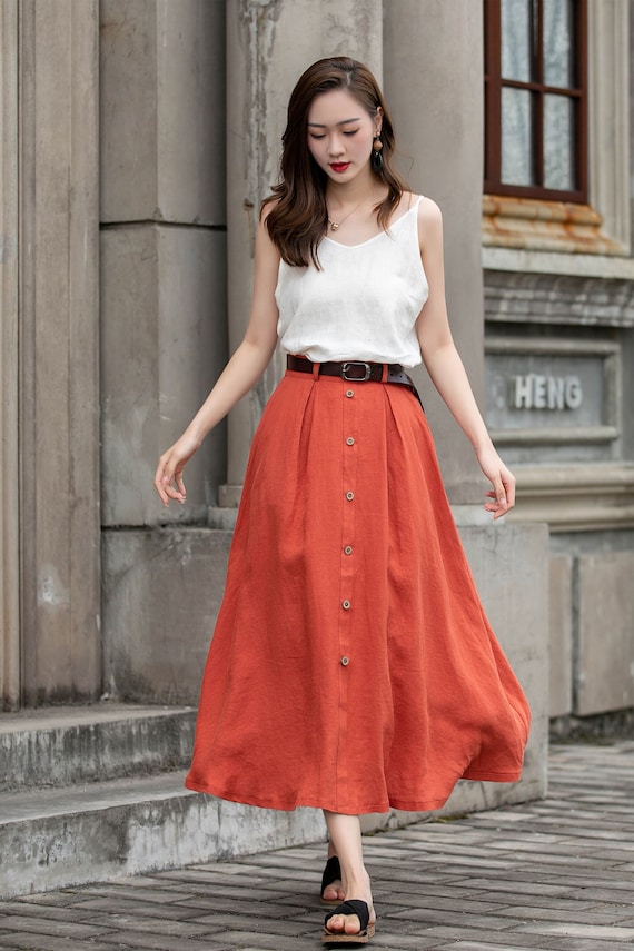 Button front top skirt plus size