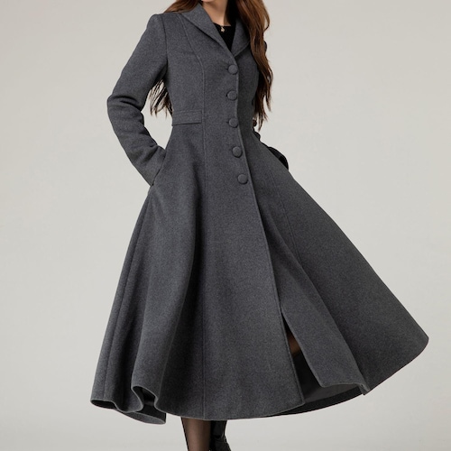【YILON MADE】Cinched waist midi coat グレー YILON MADE】Cinched waist midi coat グレー Cinched waist midi coat