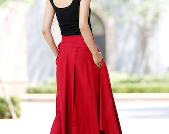 Linen Wrap Skirt, Maxi Wrap Skirt, Linen Skirt, Asymmetrical Skirt