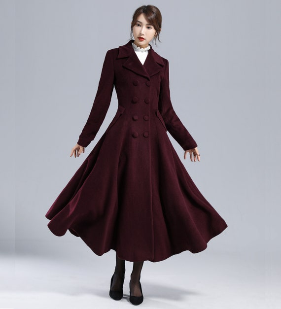 Wool Princess Coat, Dress Coat, 1950s Vintage Inspired Swing Coat, Long  Wool Coat Women, Winter Coat Women, Fit and Flare Coat 1640 -  Canada