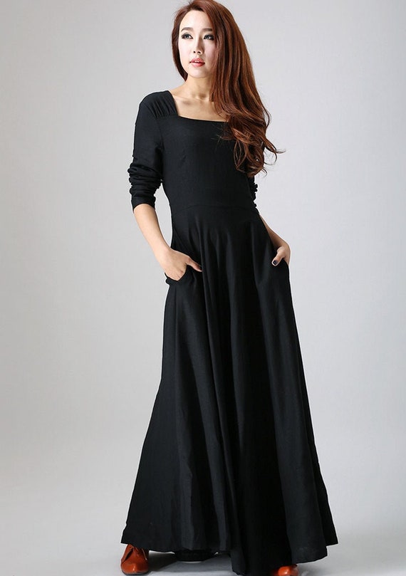 long linen maxi dress