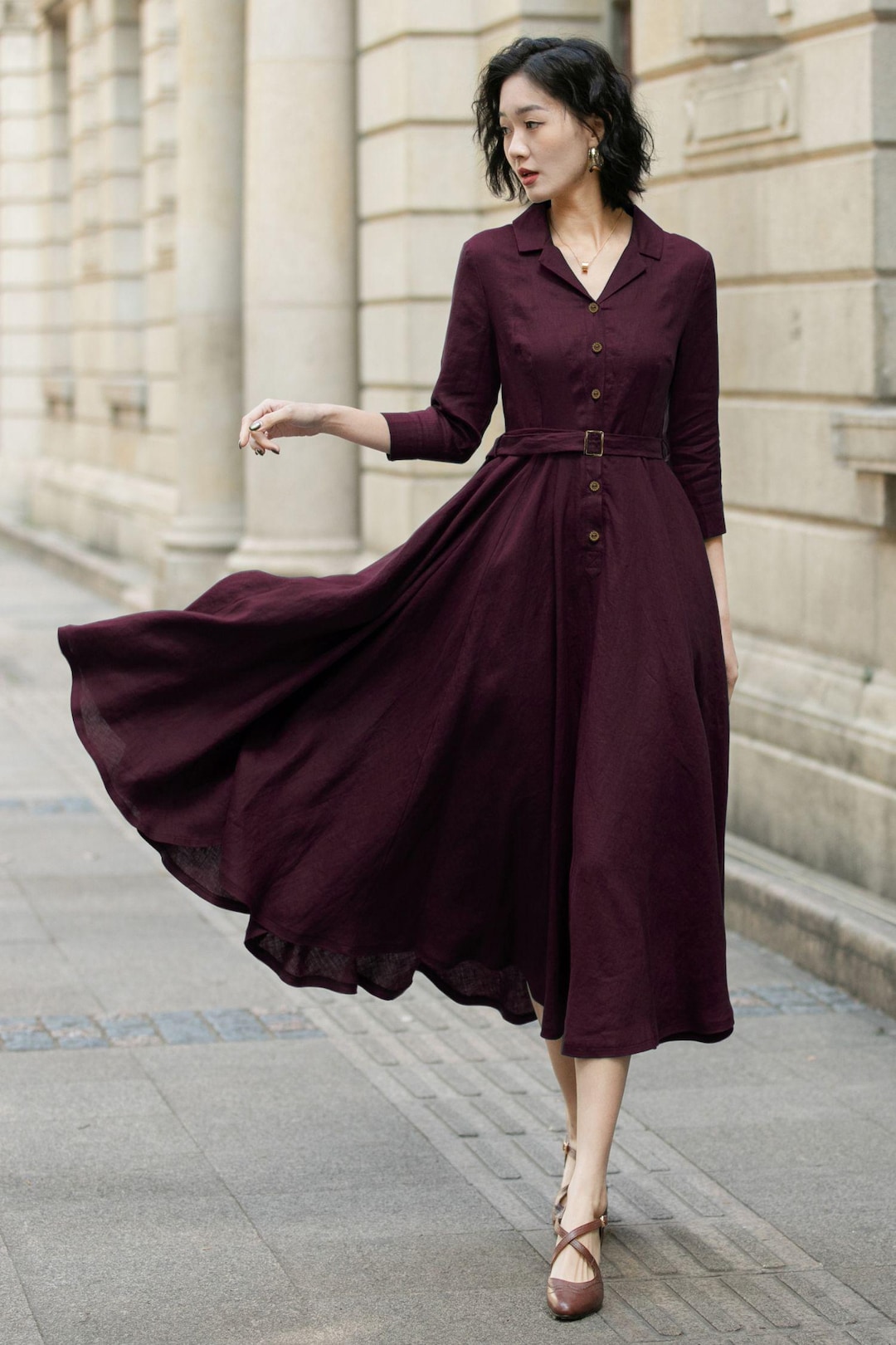 pink dresses for women plus size Unique Vintage Hot Lamar Swing Dress Dress style:With Choker it features a v Avec Les Filles Women's spring midi dress