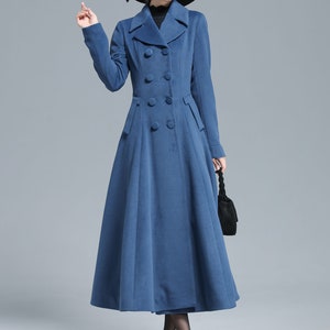 Vintage Inspired Long Wool Princess Coat Women, Fit and Flare Coat, Autumn Winter Outwear, Trench Coat, Double Breasted Coat, Xiaolizi 3127 image 4