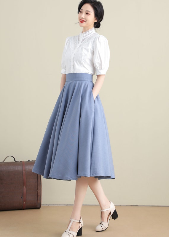 Circle skirt light blue cheap