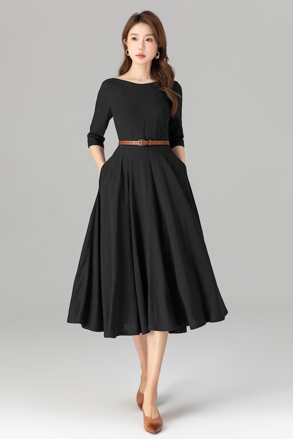 princess polly baby blue dress Black Maxi Dress with Belt Outfits (8 ideas & outfits) main image 1