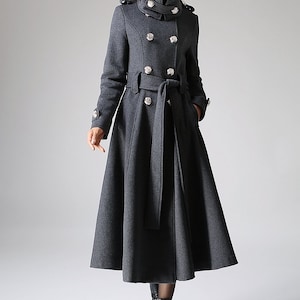 Military Coat, Wool Coat, Long Wool Coat, Winter Coat Women, Double ...