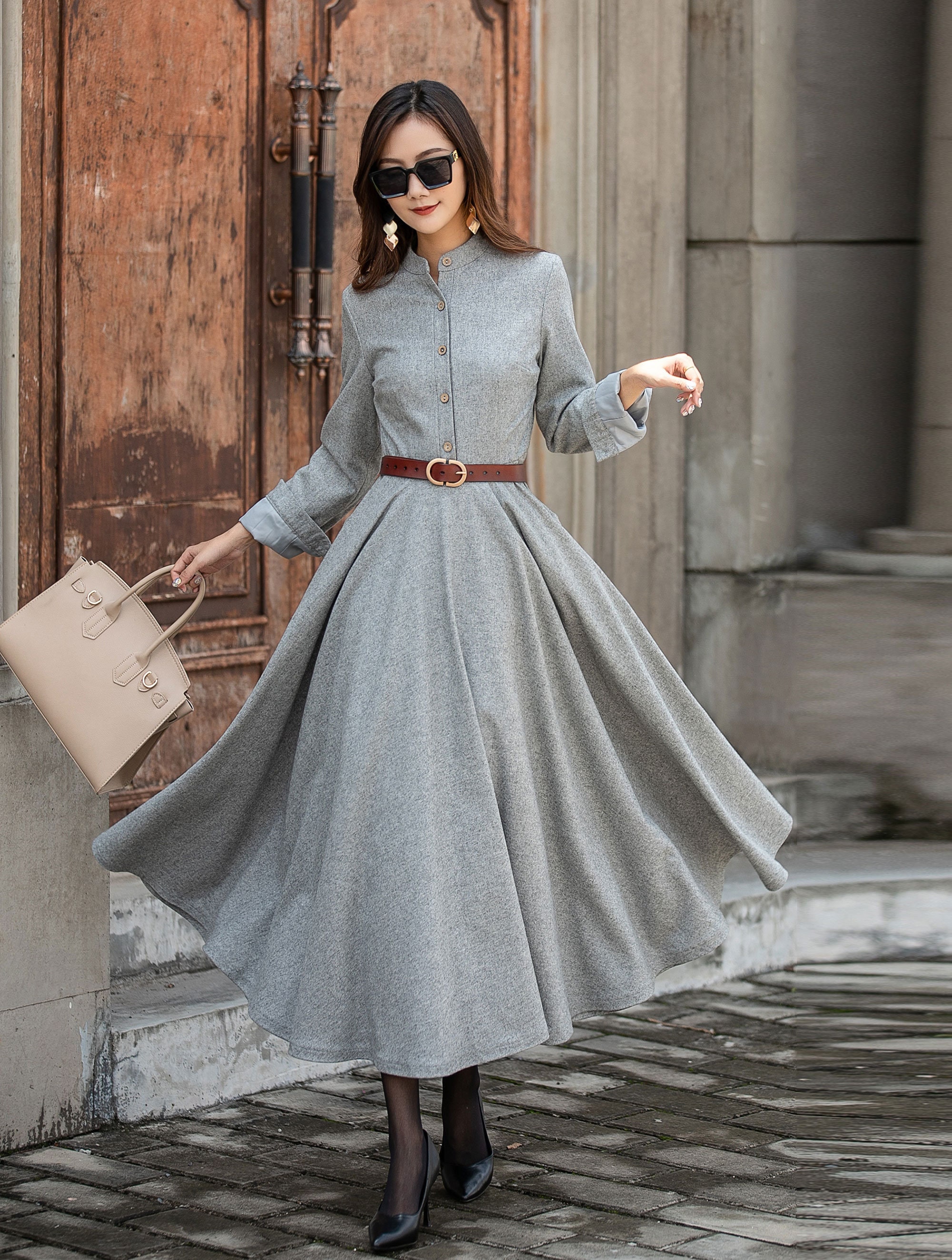 Long Sleeve Wool Dress, Wool Shirt Dress, Button-up Wool Dress, Long Wool Dress, Women's Gray Wool Dress, Warm Winter Dress, Xiaolizi 3857 - Etsy Long Sleeve Wool Dress, Wool Shirt Dress, Button-up Wool Dress, Long Wool Dress, Women's Gray Wool Dress, Warm Winter Dress, Xiaolizi 3857 - Etsy