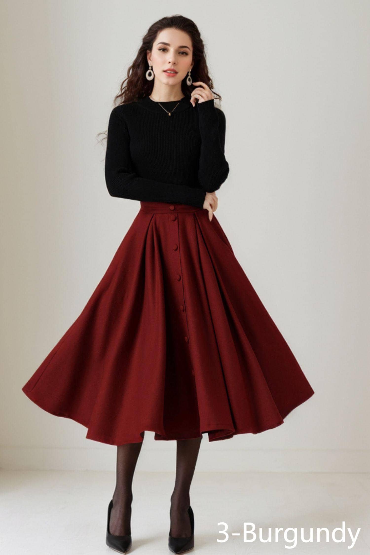 スカート SATUR W Wool Pleated Skirt Brown SA243WSK03BR il_fullxfull.5249223796_qfjc.jpg
