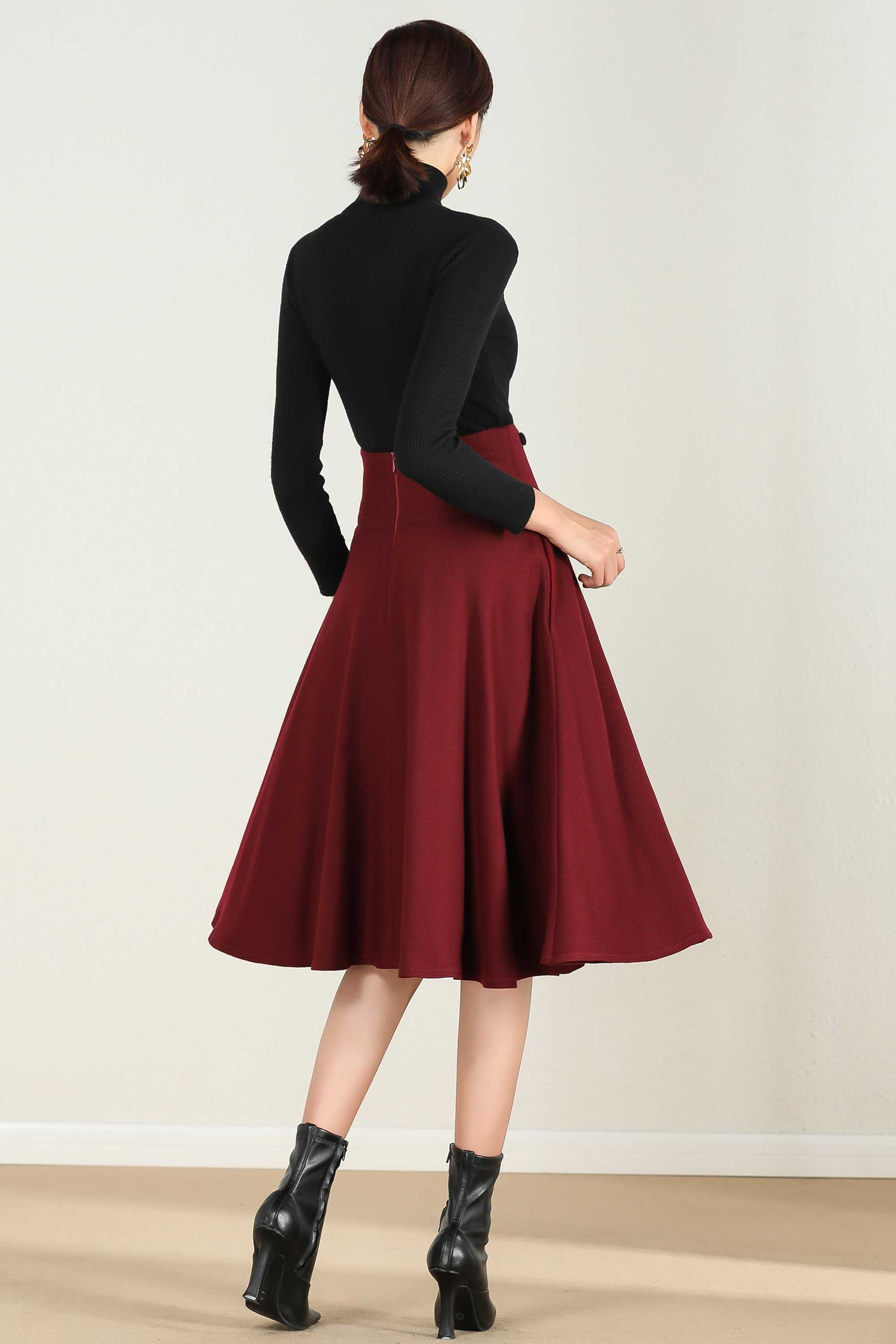 【I AM MARI】24FW★ Redia Wool Herringbone H Midi Skirt I AM MARI】24FW☆ Redia Wool Herringbone H Midi Skirt Wool