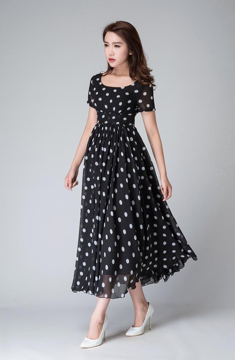 black and white polka dot dresses