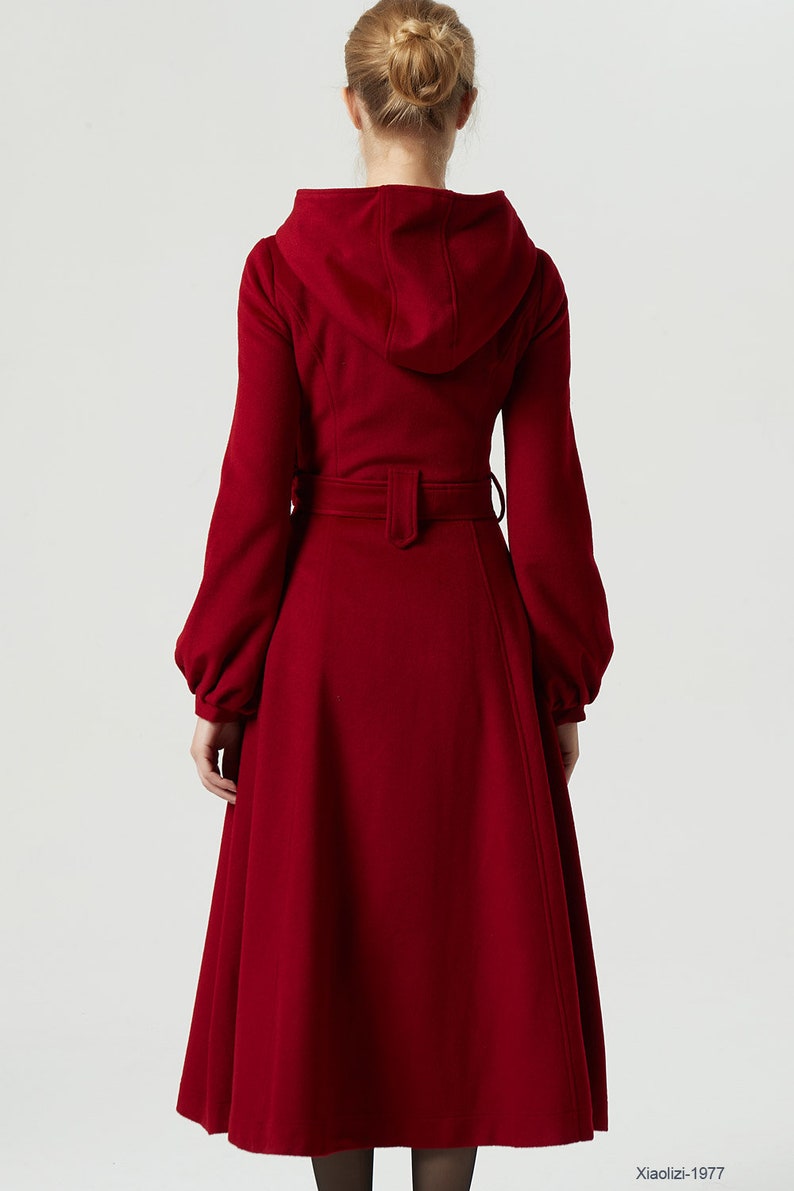 Lapel Long Sleeved Open Woven Wool Coat