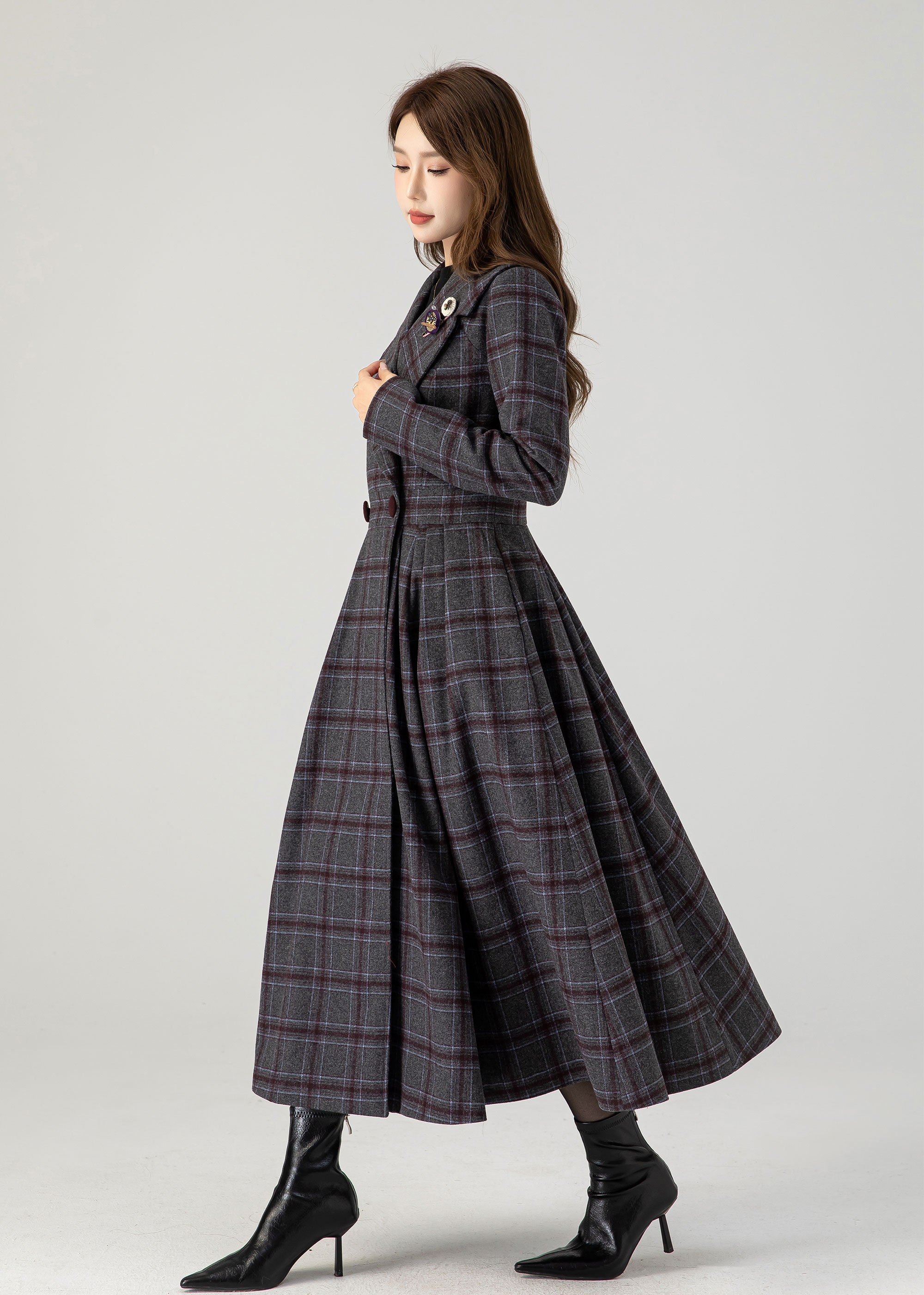 ジャケット・アウター SANDINISTA Easy Fit Wool Check Gown L ジャケット・アウター SANDINISTA Easy Fit Wool Check Gown L