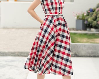 alexander's ormond beach dress code That's It Pink and Blue Plaid Dress – Shop the Mint main image 1