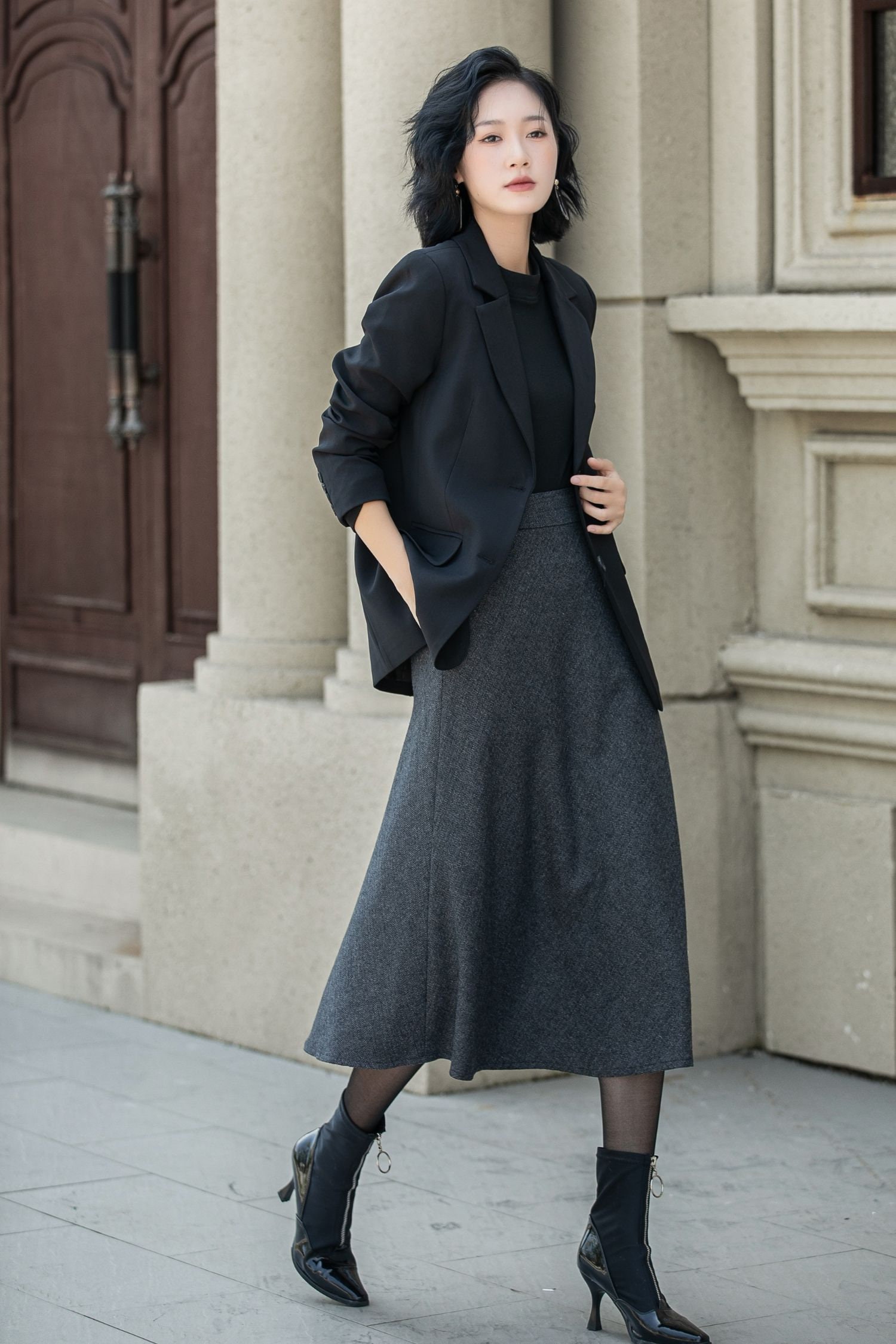 Wool Skirt, Midi Skirt, Womens Wool Skirt, Winter Skirt