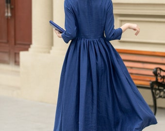 blue pleated swing dress Navy Blue Pleated Halter Neckline Swing Mini Dress