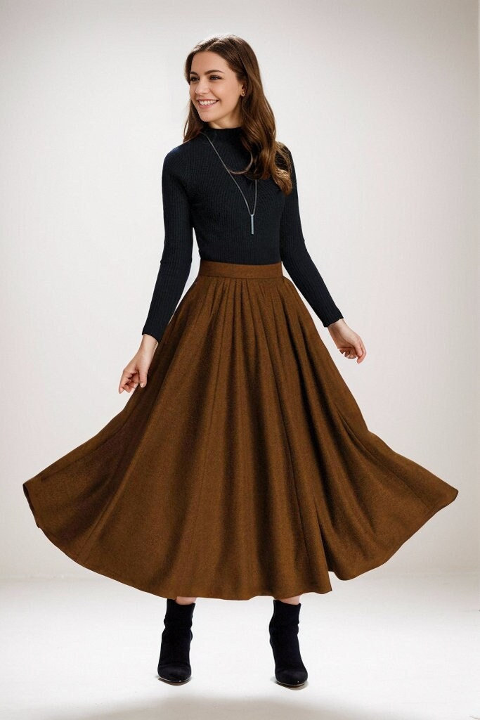 【Anyone more】Peanuts wool pleated skirt il_fullxfull.6394045764_6cus.jpg