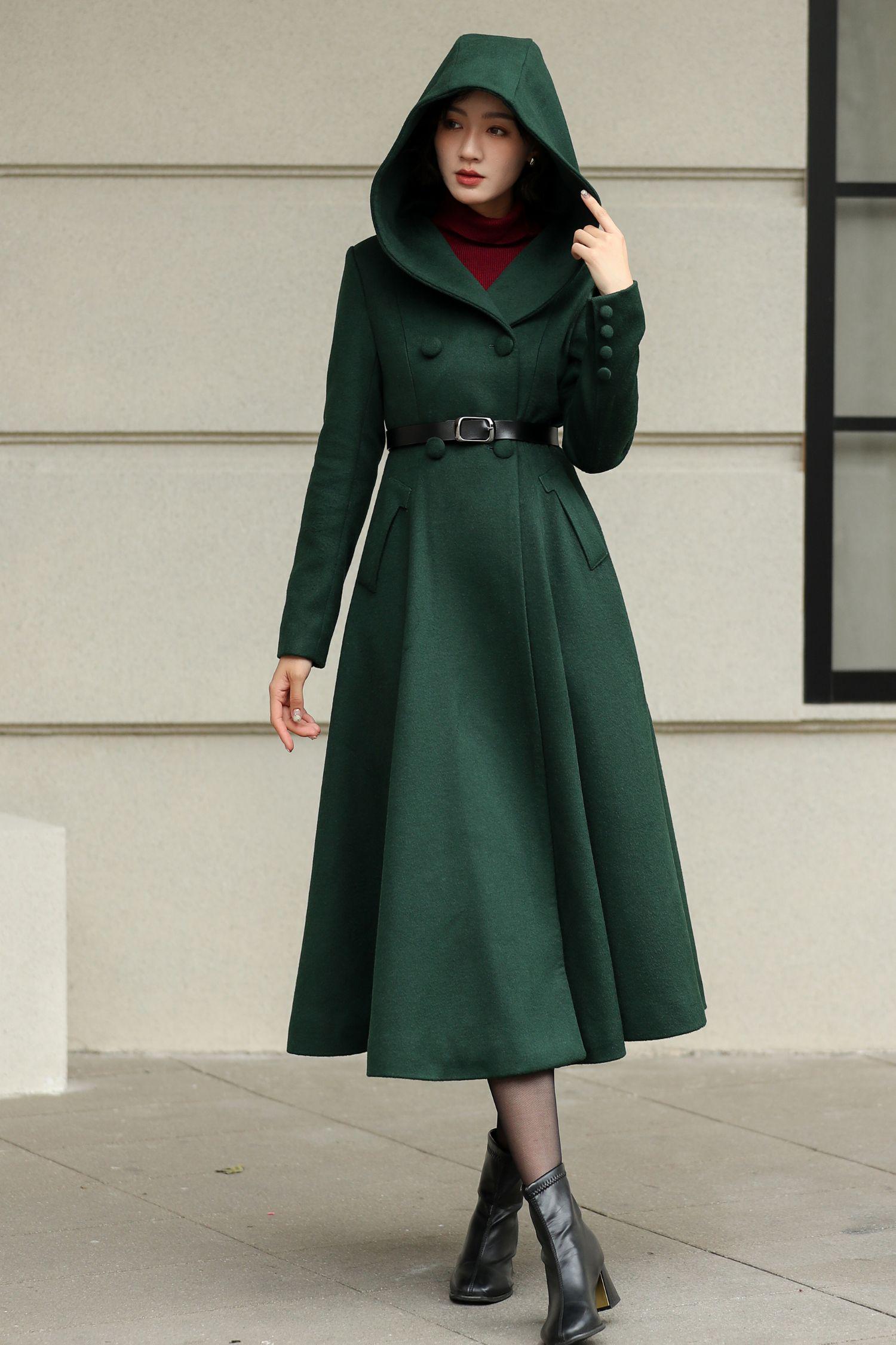 【louren】volume flare trench coat Faux Suede Coat with Faux Fur Cuffs and Collar