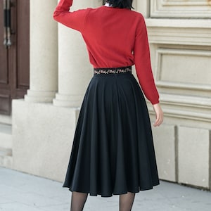 Black Wool Skirt