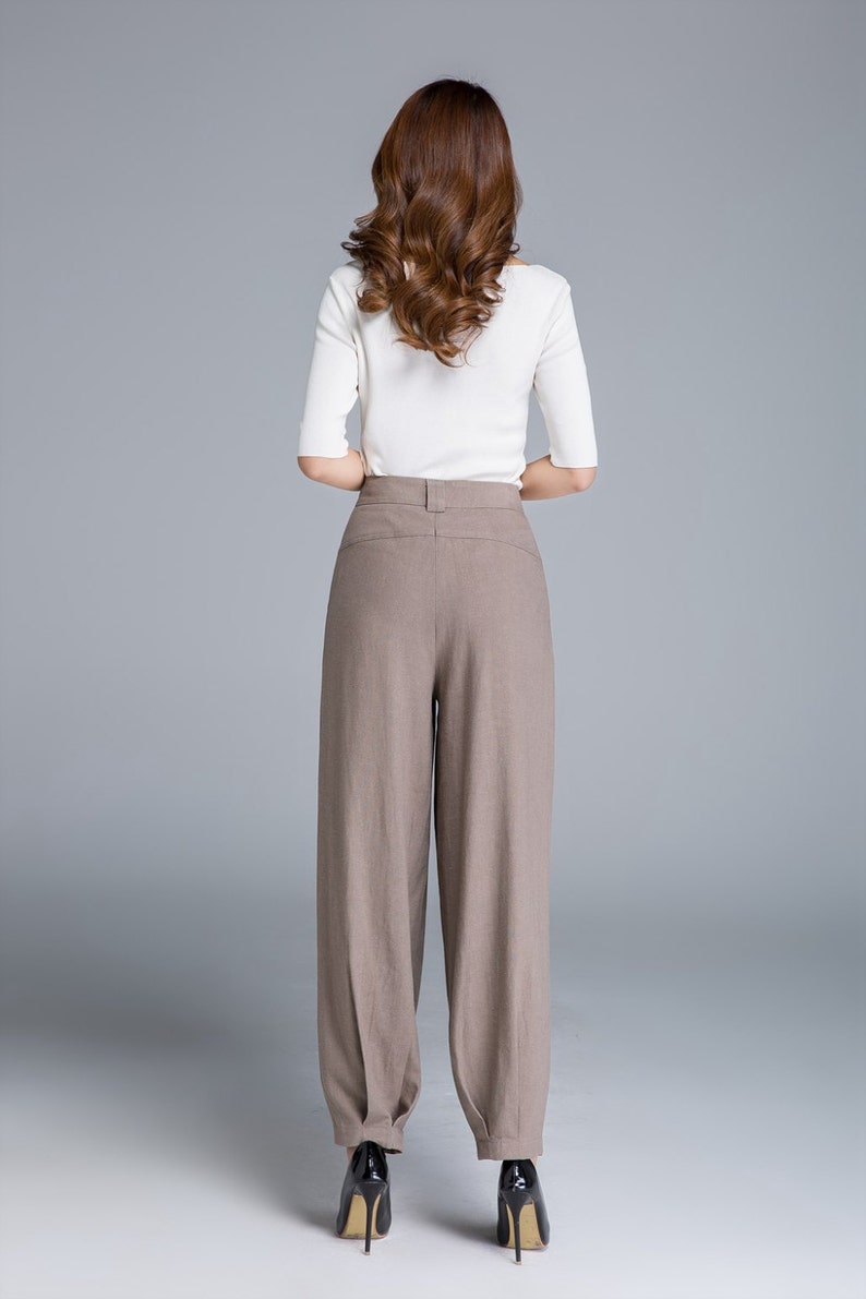 Linen casual pants, Long linen pants women, linen pants pockets, made to order, baggy pants, woman pants, gift ideas, linen clothing 1665 image 7