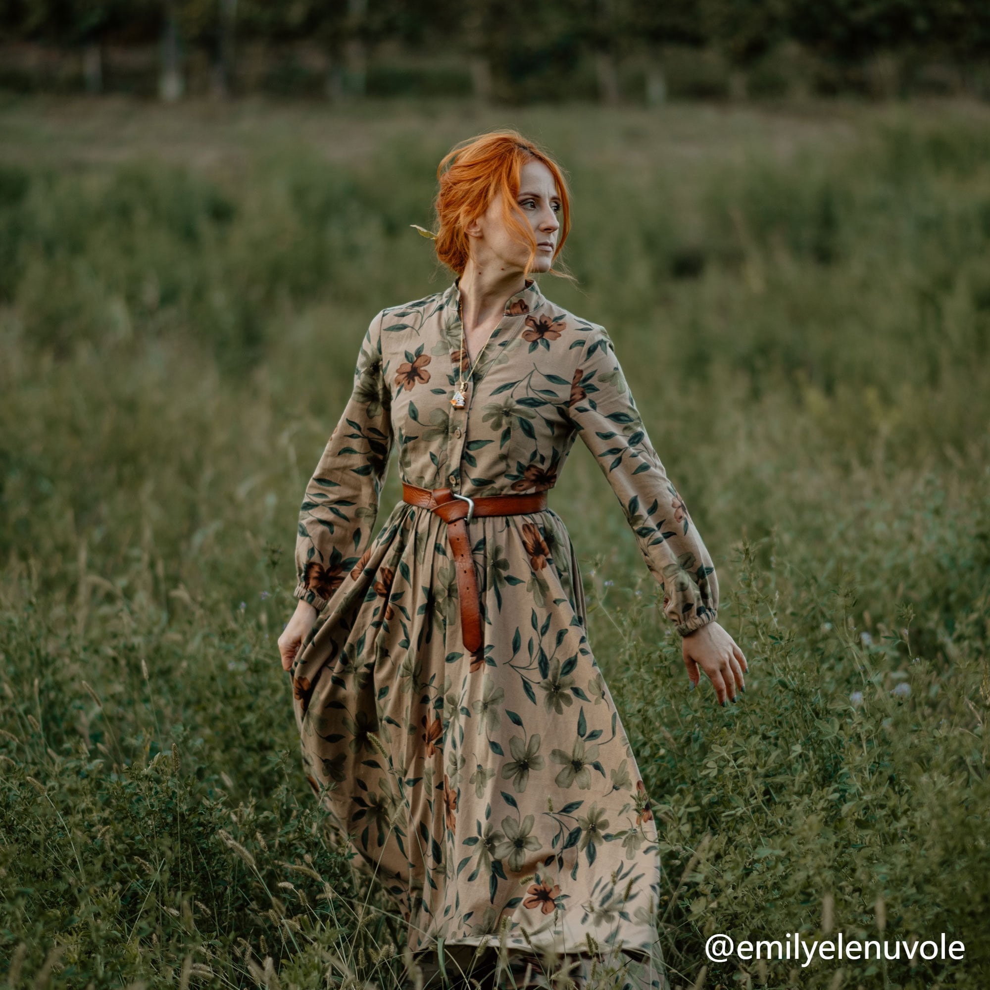 green emerald velvet dress Red and White Floral Maxi Dress | Premier Amour main image 1