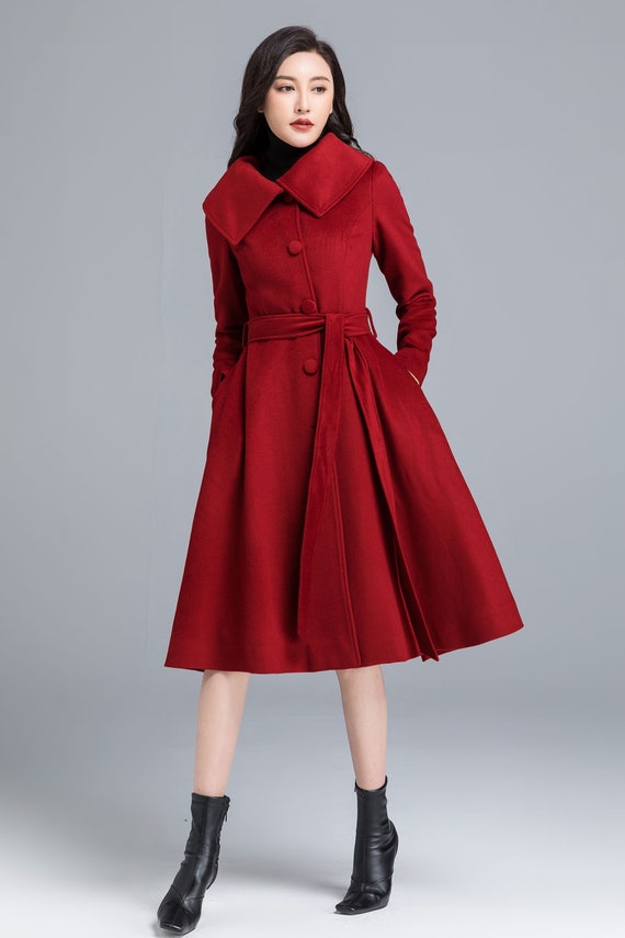 Red flare coat Clearance