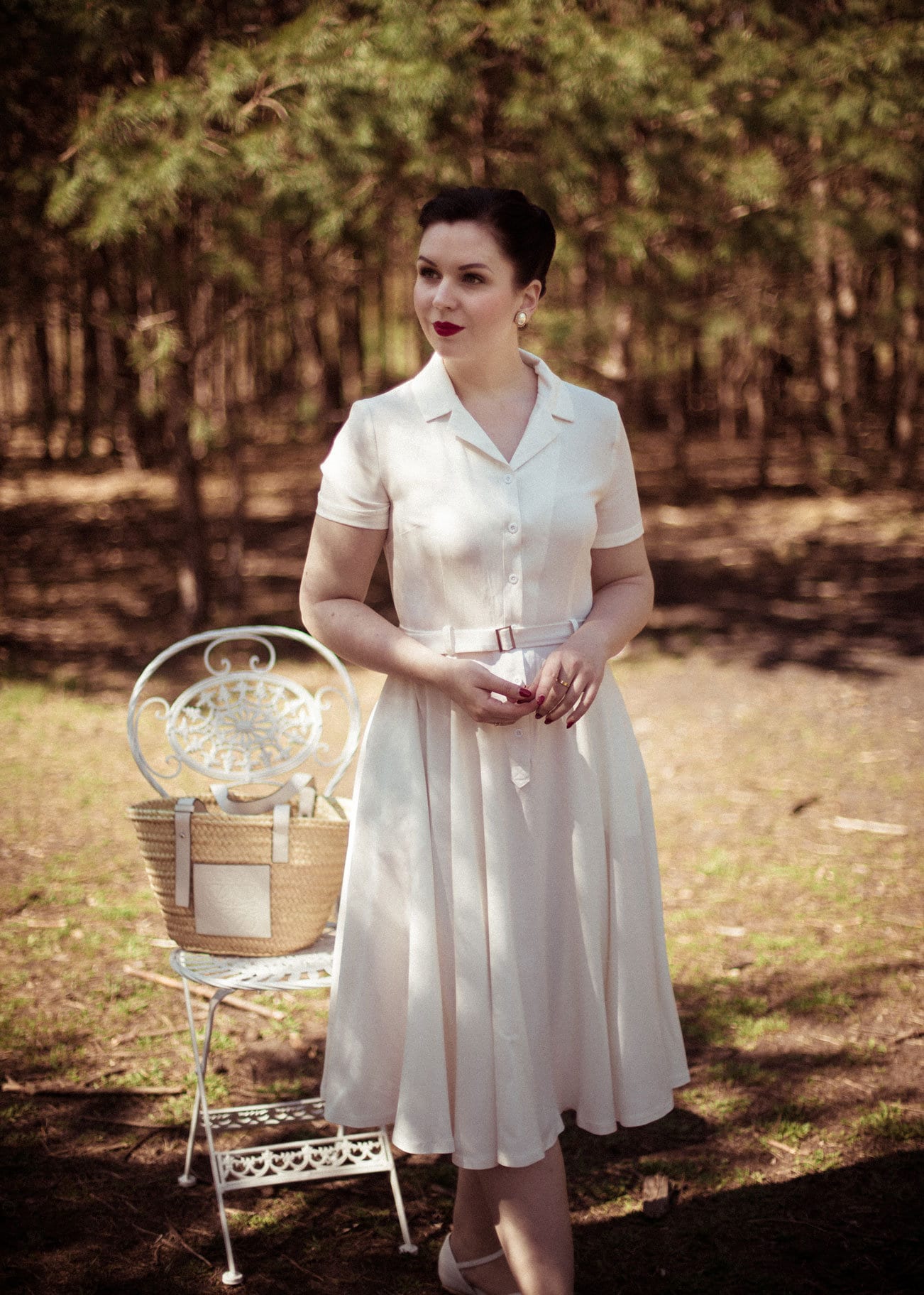 white christmas dresses Fate: Stay Forever Cream White Striped Midi Dress, Small - The Mint Julep Boutique
