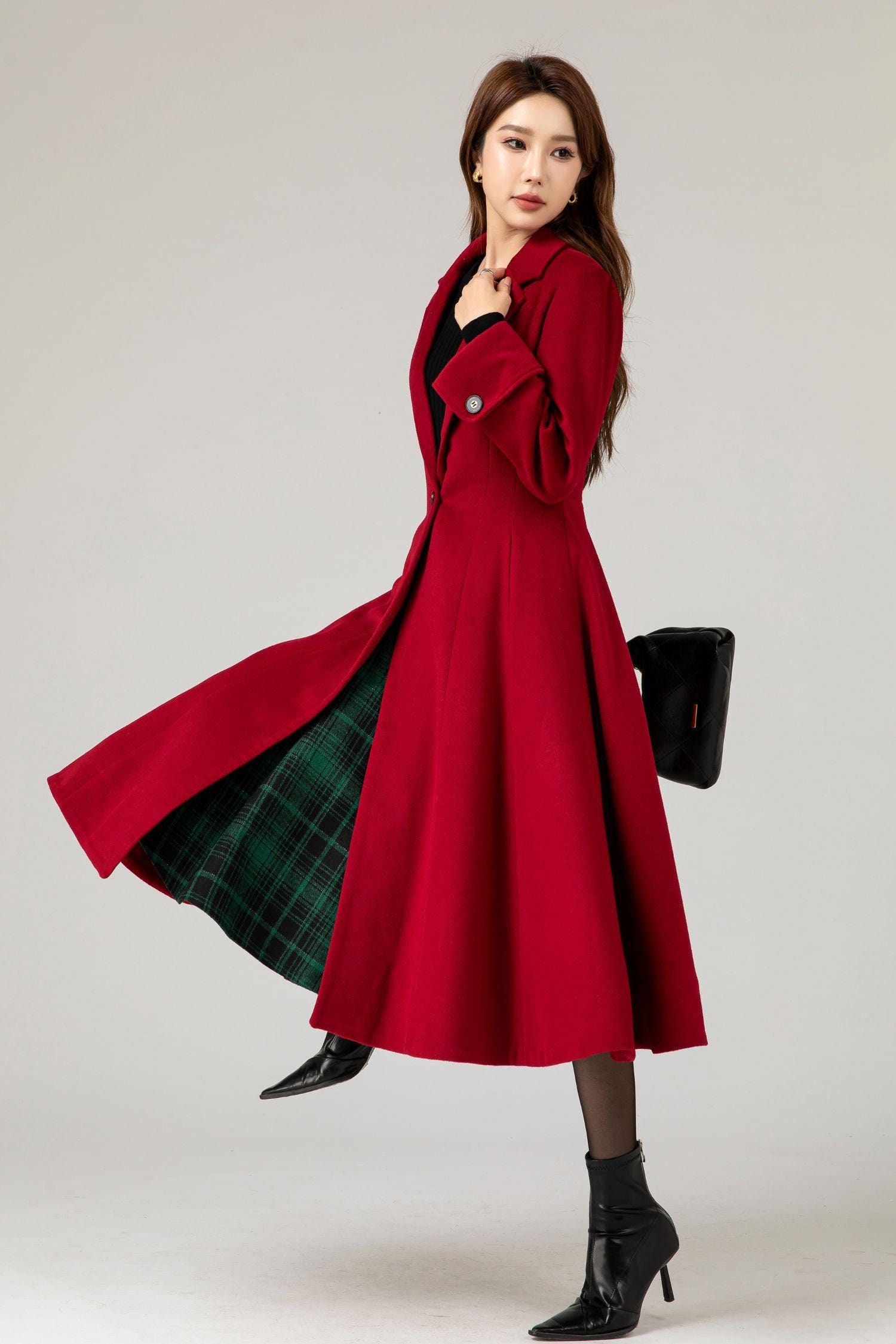 Long Wool Coat, Womens Coat, Hooded Coat, Warm Winter Coat Women, Vintage Inspired Maxi Wool Coat, Swing Coat, A Line Coat, Xiaolizi 5480 - Etsy Long Wool Coat, Womens Coat, Hooded Coat, Warm Winter Coat Women, Vintage Inspired Maxi Wool Coat, Swing Coat, A Line Coat, Xiaolizi 5480 - Etsy