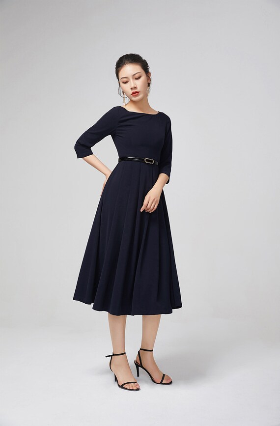 boat neck swing dress