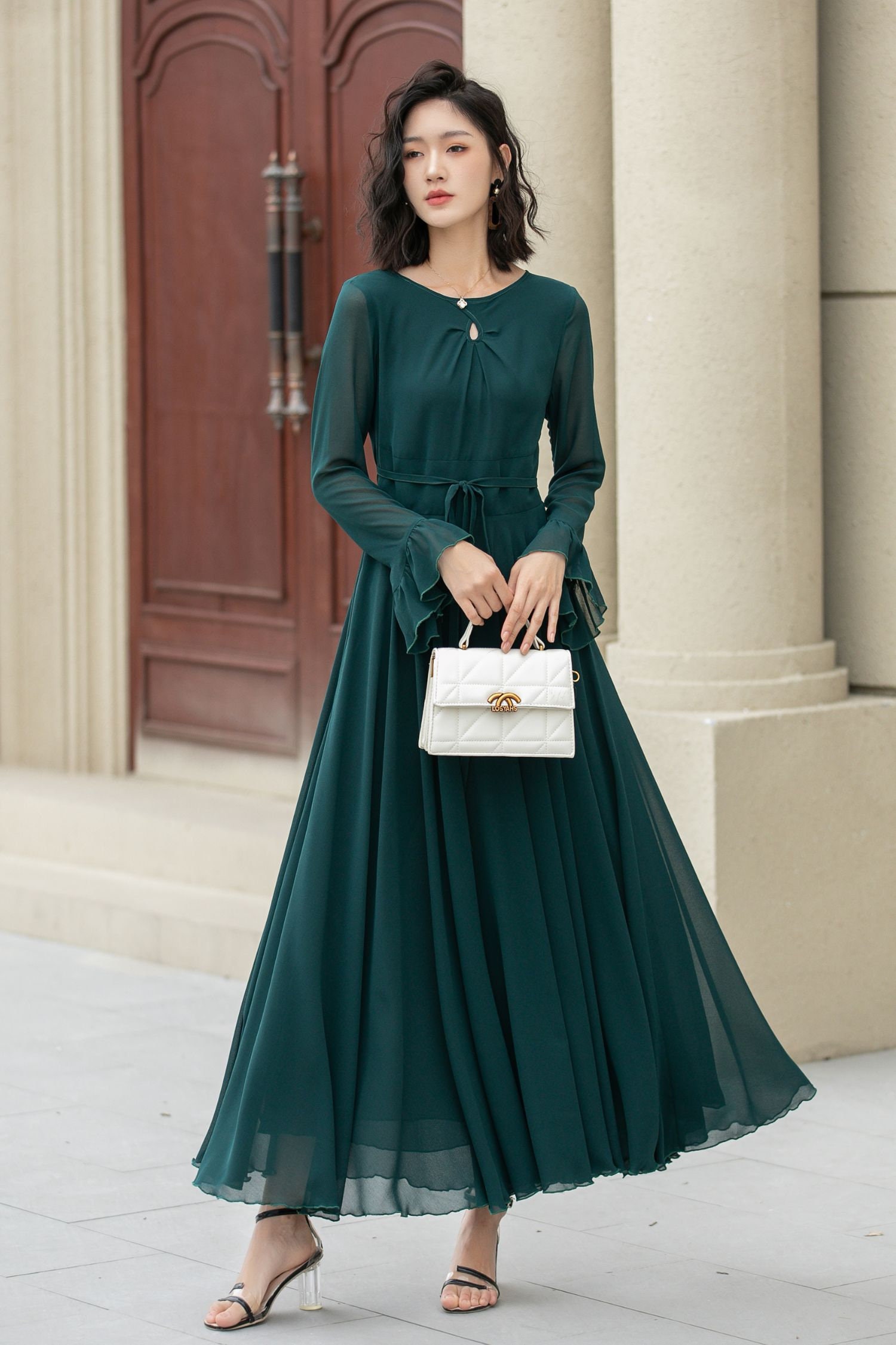 Chiffon Dress, Maxi Chiffon Dress, Chiffon Womens Green Dress, Boho Chiffon Long Dress, Summer Chiffon Dress, Custom Dress, Xiaolizi 5141 Chiffon Dress, Maxi Chiffon Dress, Chiffon Womens Green Dress, Boho Chiffon Long Dress, Summer Chiffon Dress, Custom Dress, Xiaolizi 5141