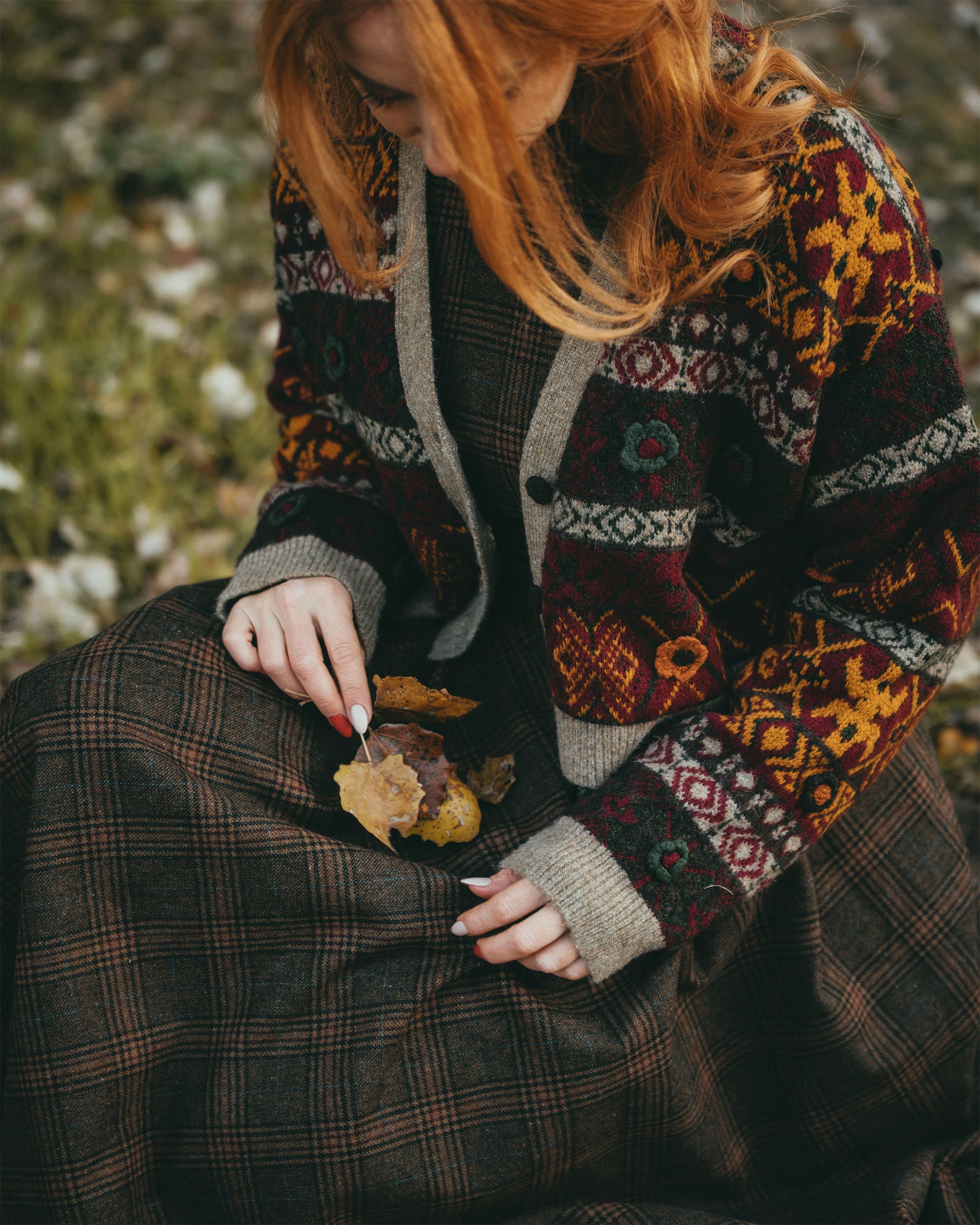 Wool Long Dress, Plaid Wool Dress, Swing Wool Dress, Long