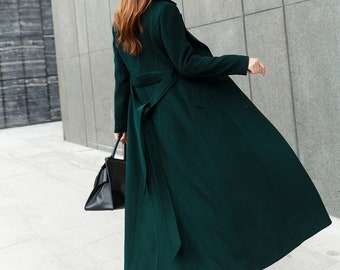 Long Wool Coat, Green Wool Coat, Wool Coat Women, Long Long Wool Coat, Green Wool Coat, Wool Coat Women, Long