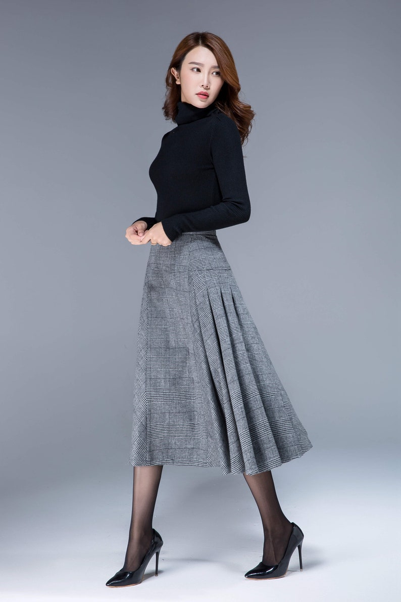 Tartan skirt wool skirt high waisted skirt fitted skirt | Etsy