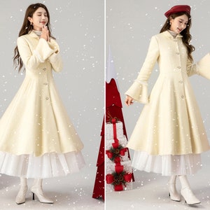 Beige swing prom wedding wool coat 4617 Beige swing prom wedding wool coat 4617