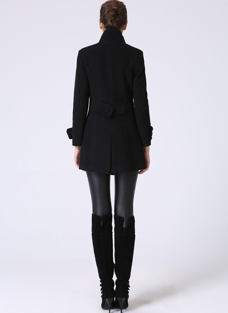 Wool jacket Black coat short jacket wool coat Black Etsy