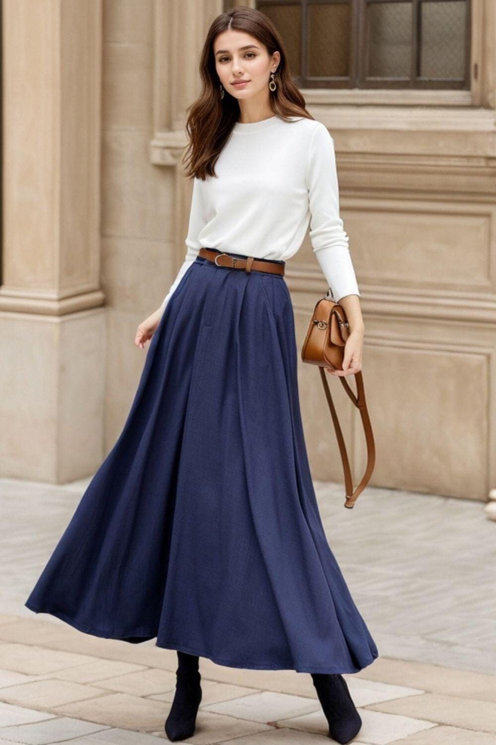 Linen Skirt, Maxi Skirt, A-line Linen Skirt, Womens Linen Skirt