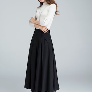 Black Skirt, Wool Skirt, Maxi Skirt, Skirt With Pockets, Womens Skirts ...
