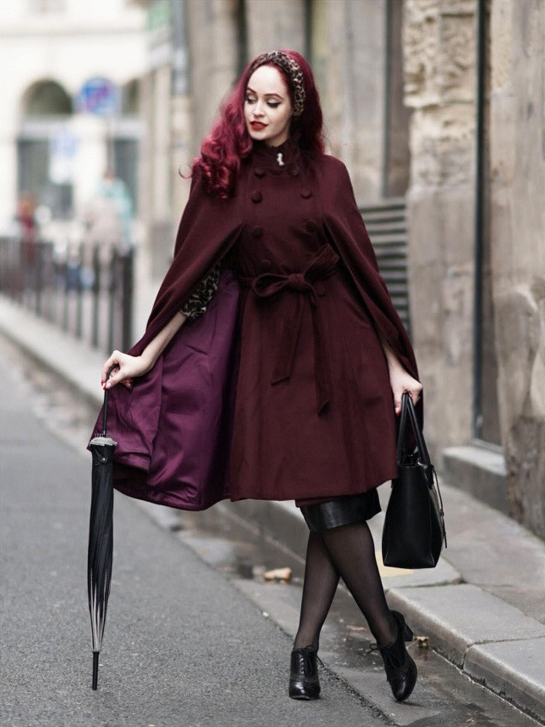 Burgundy Swing Winter wool Coat 4728 Burgundy Swing Winter wool Coat 4728