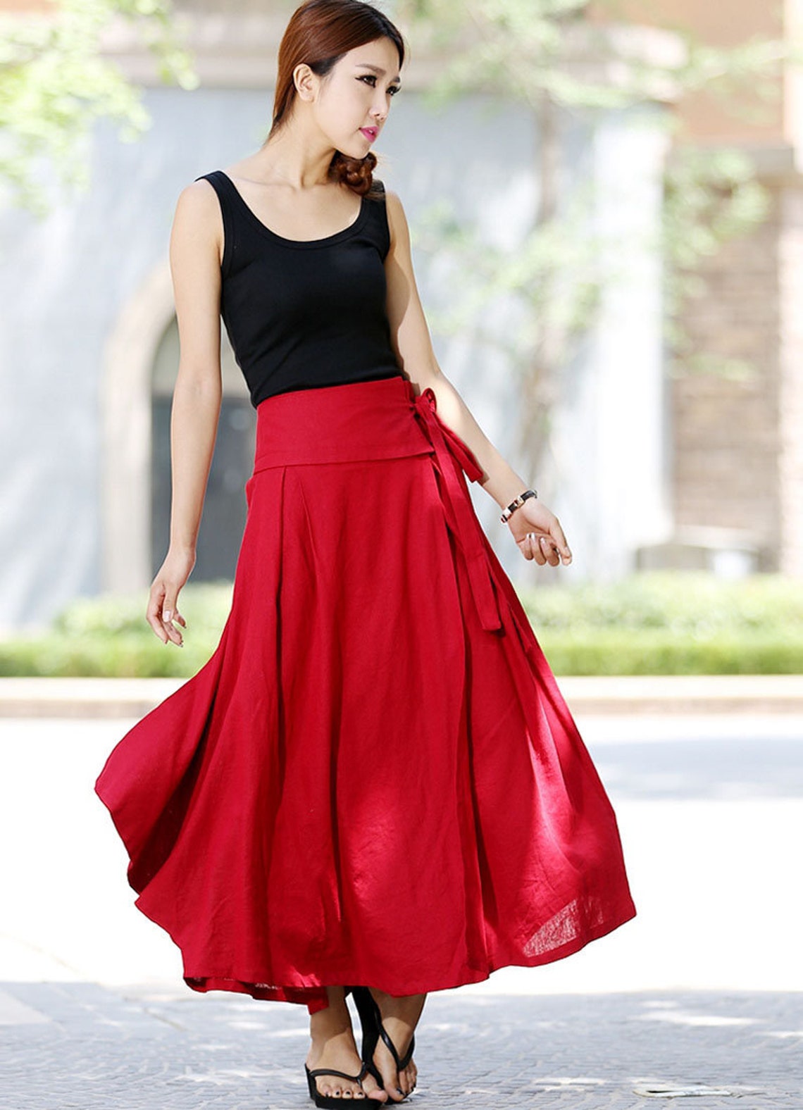 Linen wrap skirt Maxi wrap skirt Linen skirt Asymmetrical Etsy