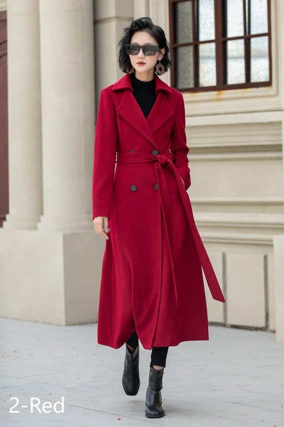 Vintage Inspired Winter Maxi Wool Coat in Green 2842 Vintage Inspired Winter Maxi Wool Coat in Green 2842