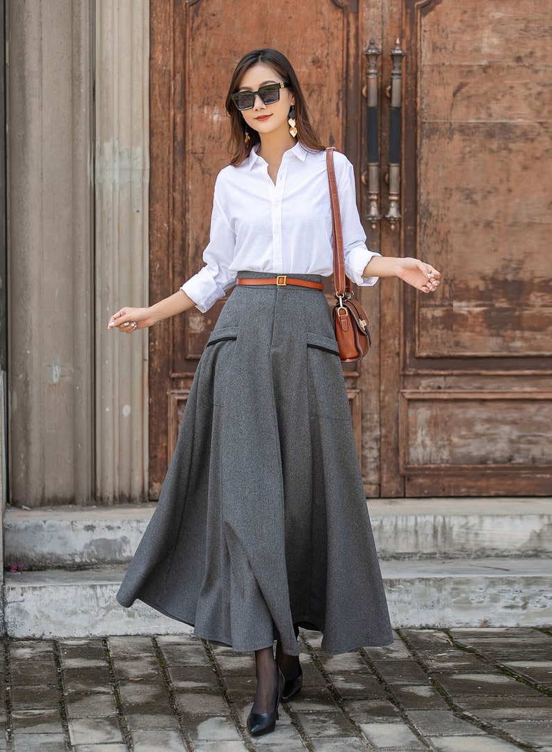 Wool Maxi Skirt
 Long Wool Skirt A line Wool Maxi Skirt Wool Skirt Women Etsy