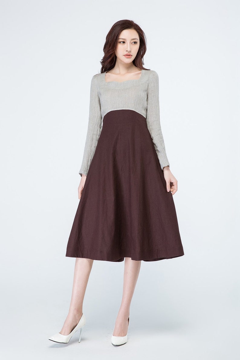 Gray Knee Length Dress