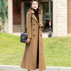 Black Wool coat, Double breasted wool coat, Long wool coat for winter, Long sleeves wool coat, Autumn winter coat, custom made coat 2461 image 5