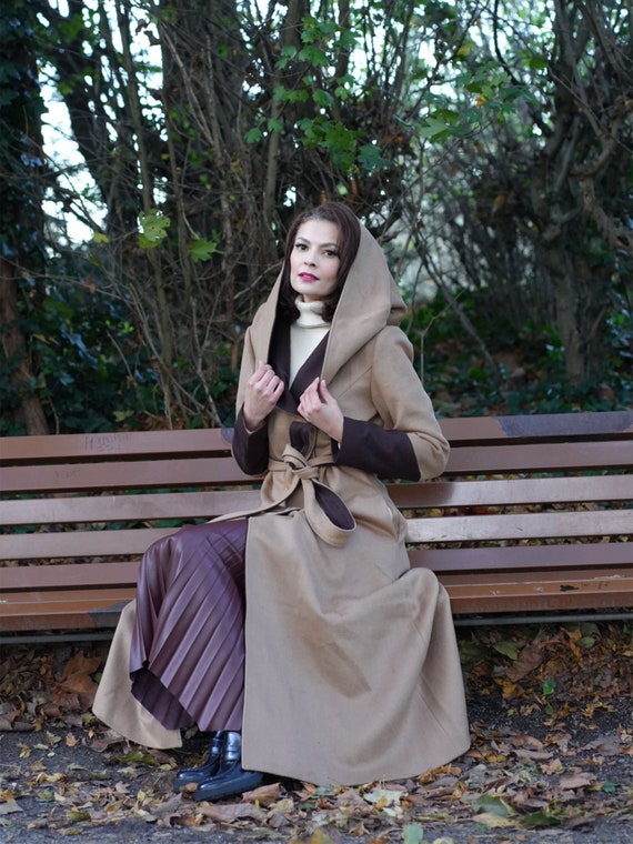 Camel Wool Trench Coat with Hood 4725 Camel Wool Trench Coat with Hood 4725