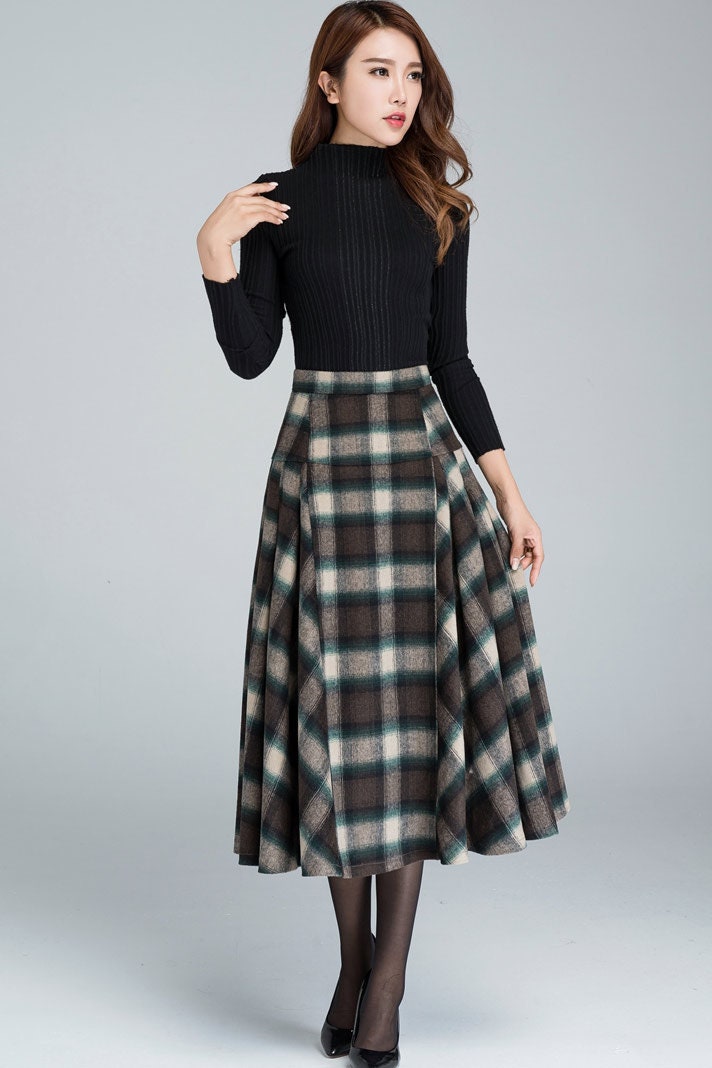 Tartan A Line Midi Wool Skirt 1950'S Women Vintage - Etsy Canada