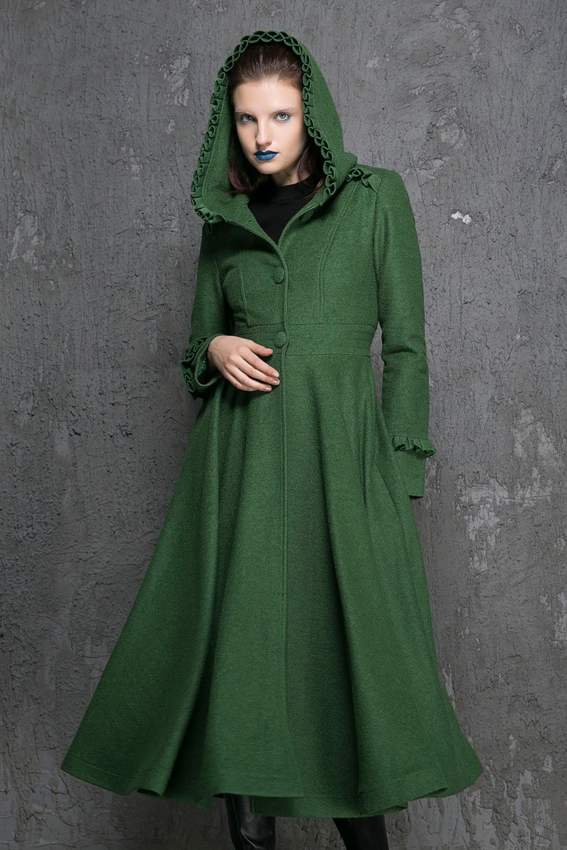 Green coat Womens Coats Winter Coat wool coat fit and Etsy