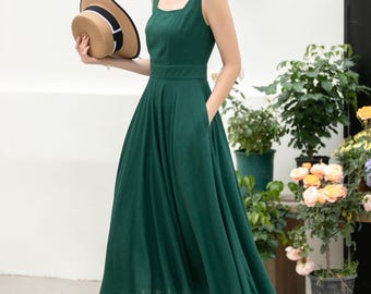 green nylon pinafore dress Cambridge Plaid Pinafore Dress (Green/Navy) – Megoosta Fashion main image 1