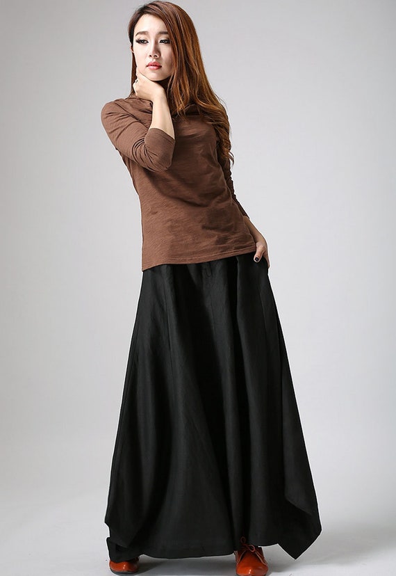 Black Skirt, Linen Skirt, Maxi Skirt, Womens Skirt, Summer Black Skirt, Linen Skirt, Maxi Skirt, Womens Skirt, Summer