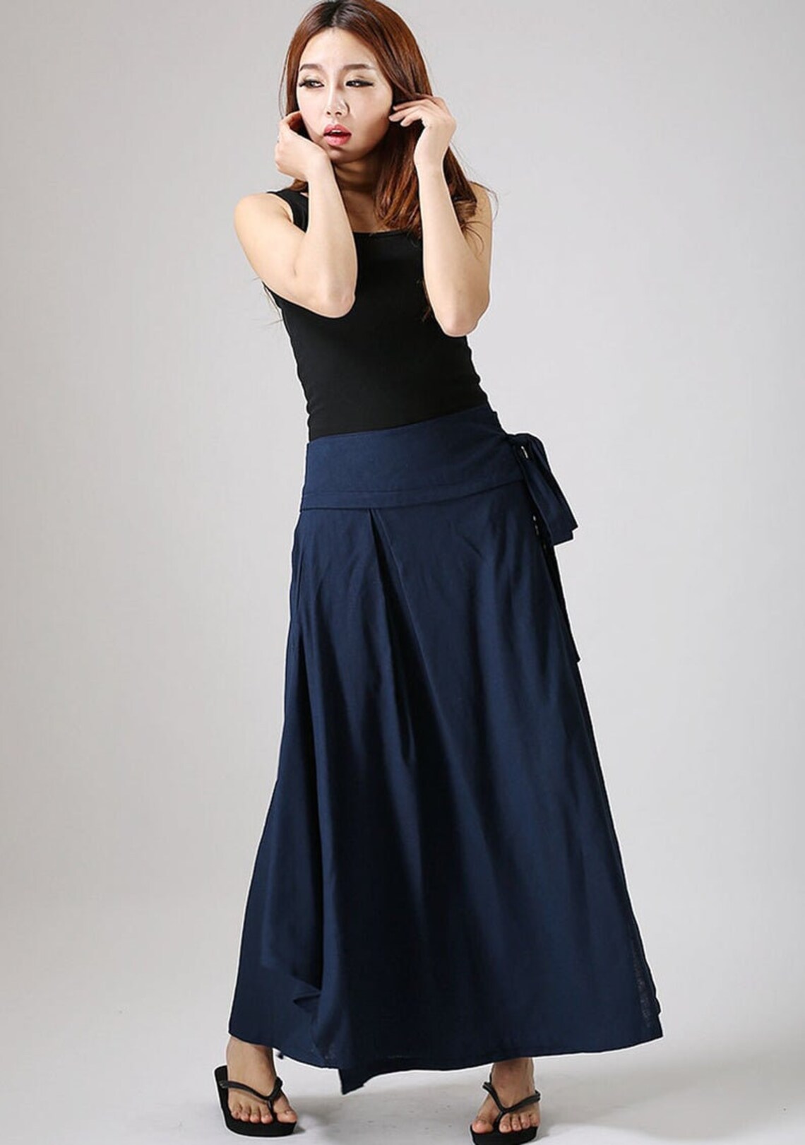 Linen wrap skirt Maxi wrap skirt Linen skirt Asymmetrical Etsy