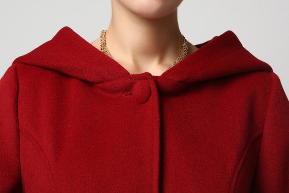 manteau de princesse à capuche rouge balançoire vêtements d’extérieur d’hiver chauds manteau en laine à capuche Vêtements Vêtements femme Vestes et manteaux manteau de Noël 1117 Manteau de princesse à capuche à capuche à poitrine unique pour femme 