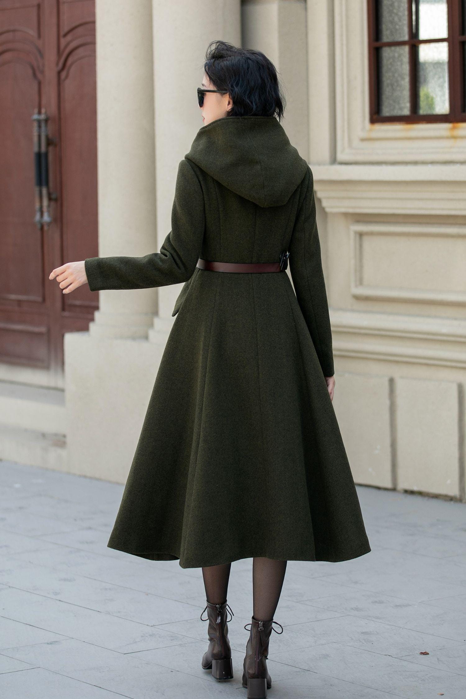 Wool Coat, Womens Coat, Winter Coat, Hooded Coat, Long Wool Coat